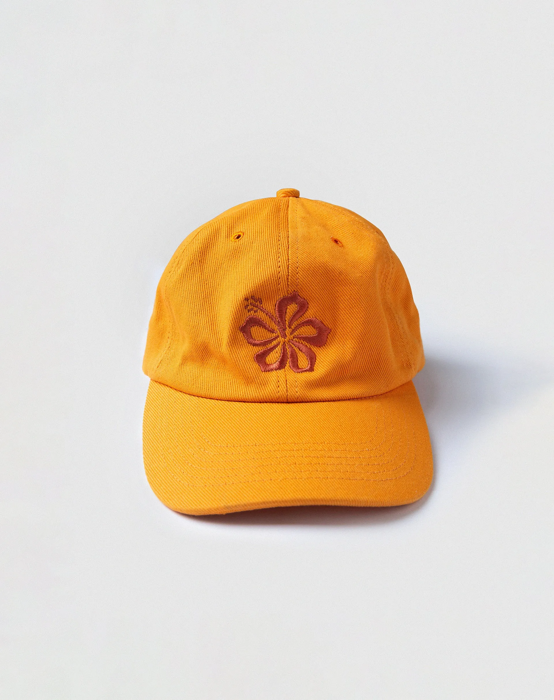 MOTEL X BARBARA Five Panel Hat in Apricot Hibiscus