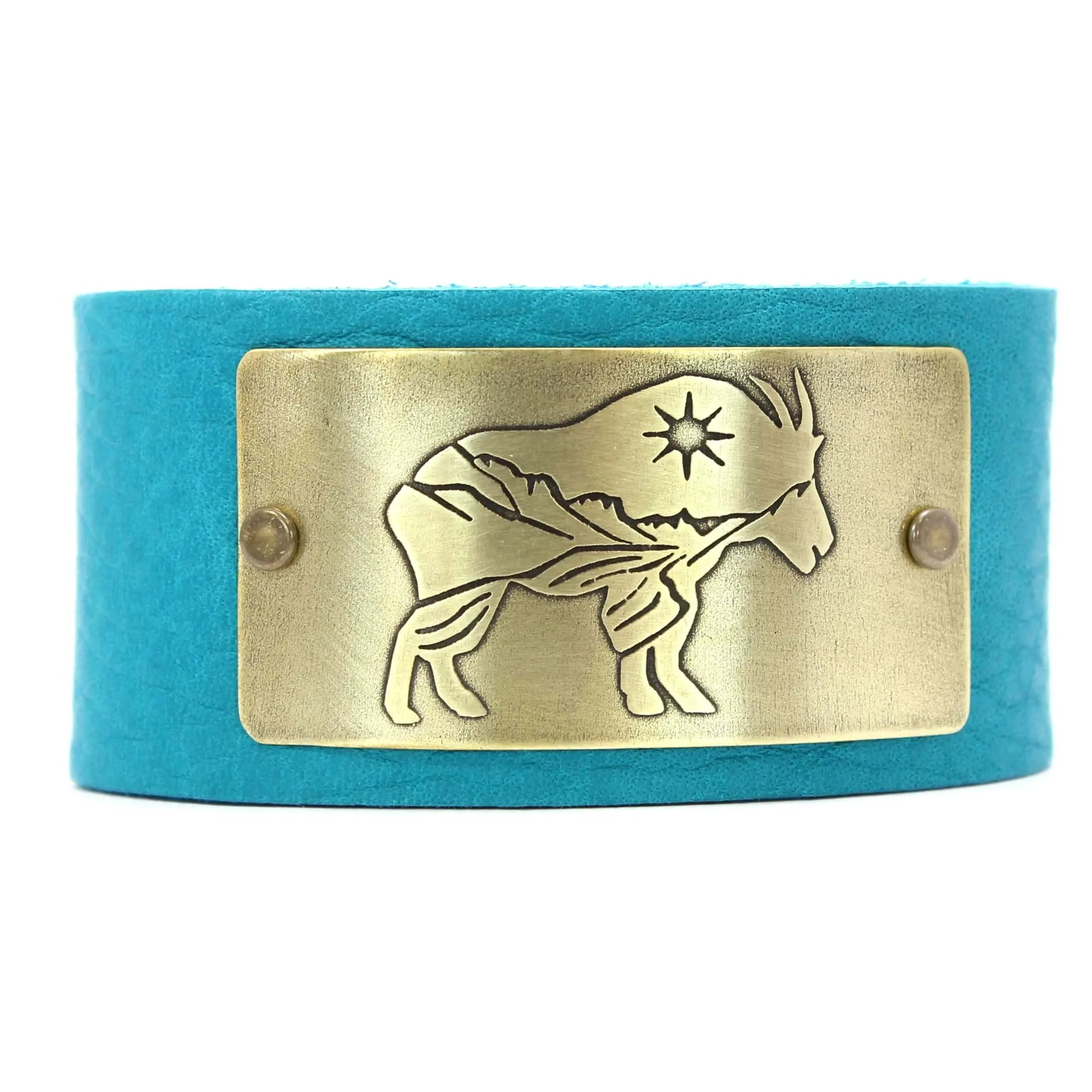 Mountain Goat in Glacier Park Leather Cuff