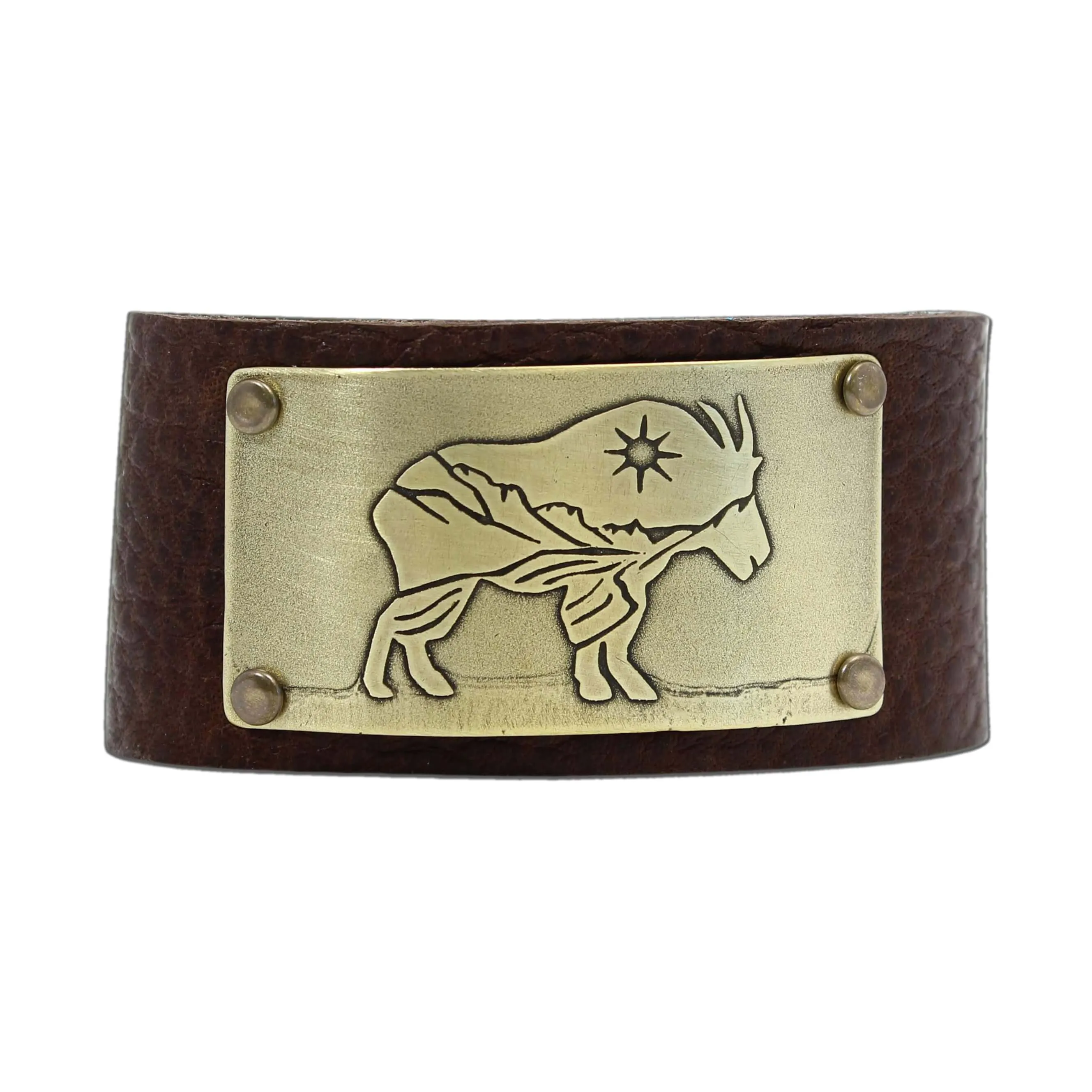 Mountain Goat in Glacier Park Leather Cuff