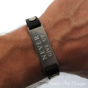 Never Give Up Custom Bracelet for men