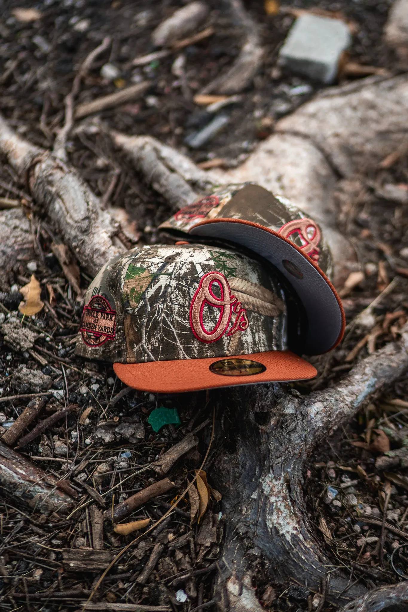 New Era Baltimore Orioles 20th Anniversary Grey UV (Real Tree Camo/Rust Orange)