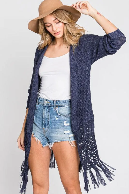 Ocean Girl Fringe Cardigan