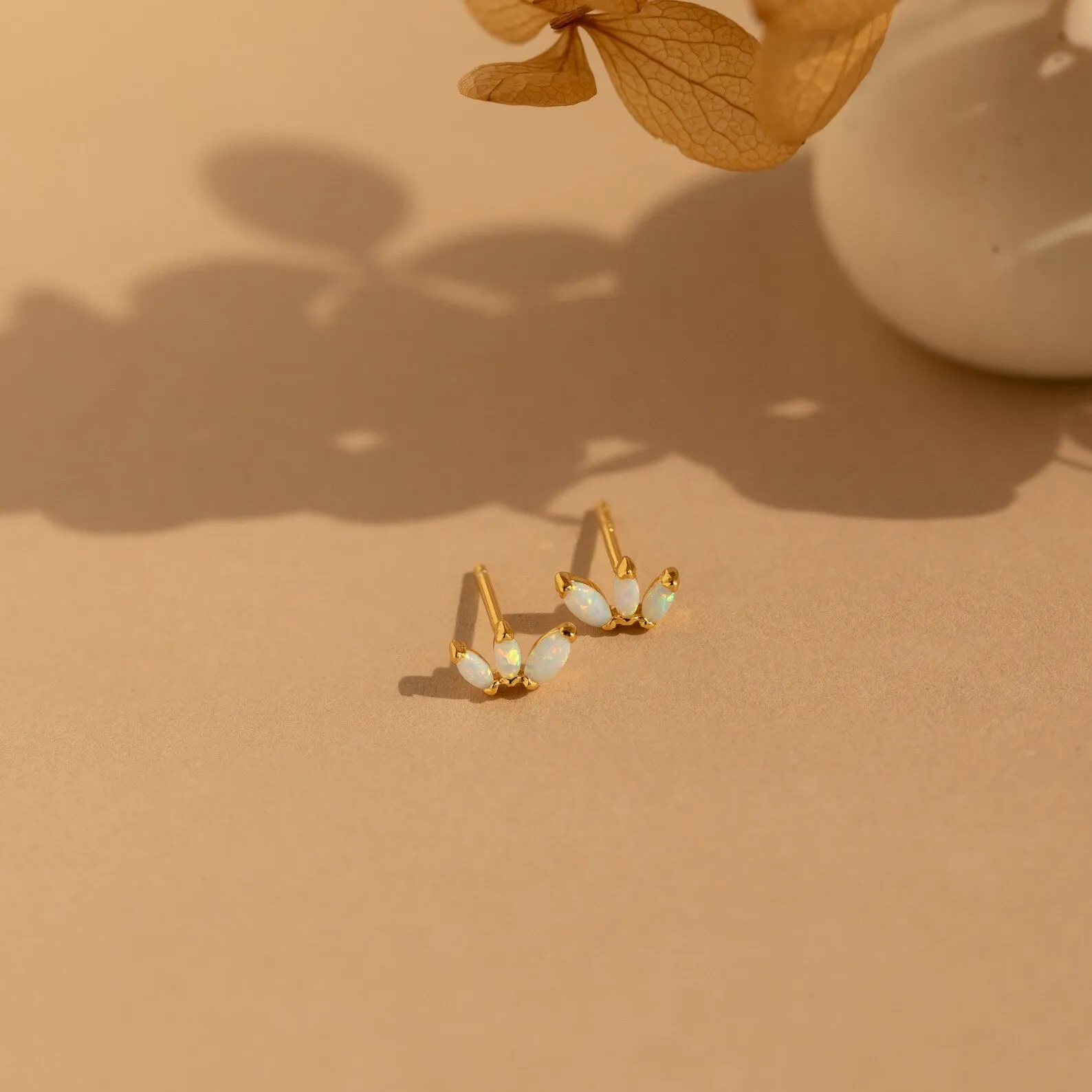 Opal Marquise Studs