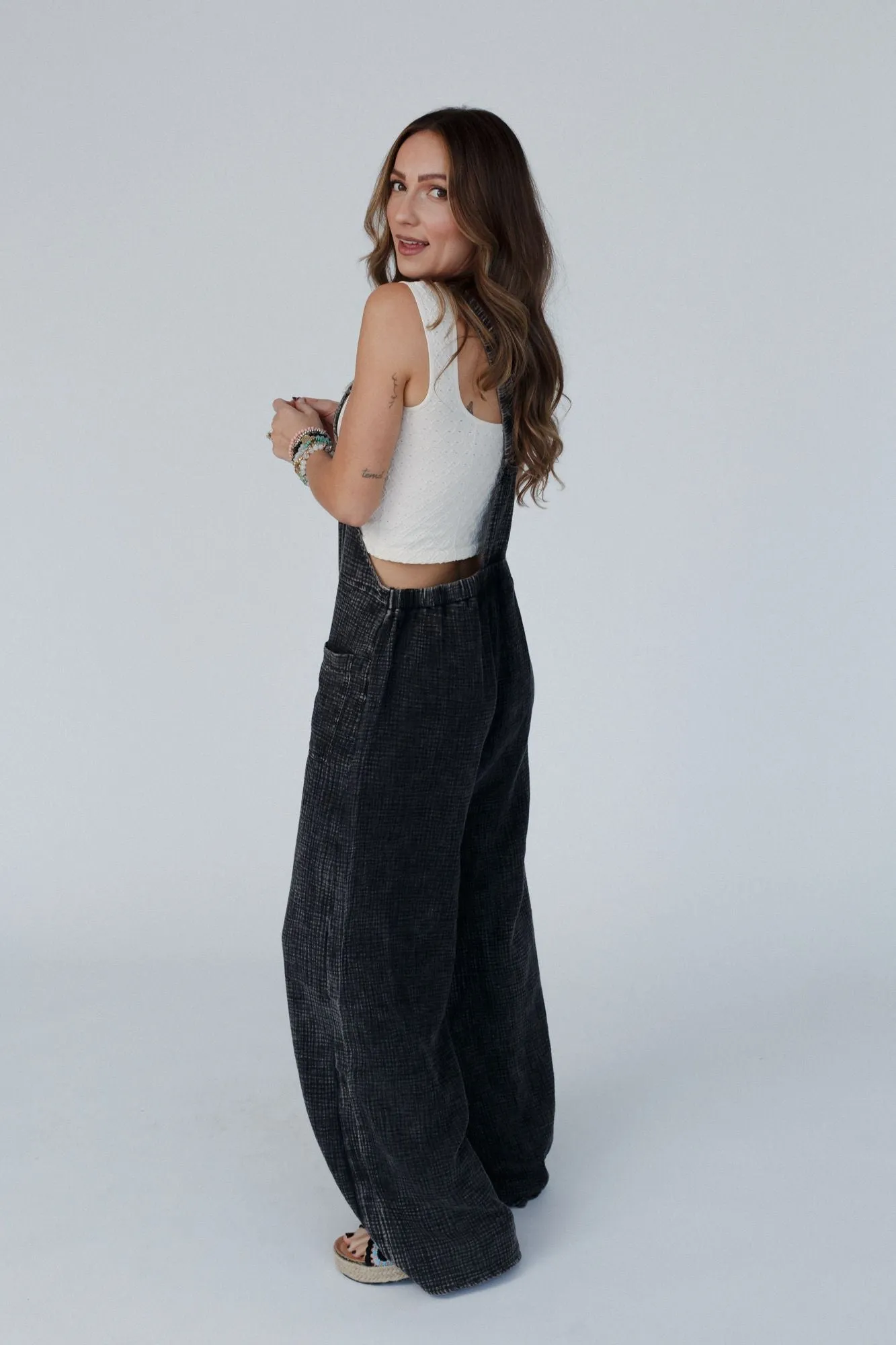 Over The Moon Overall Jumpsuit - Black