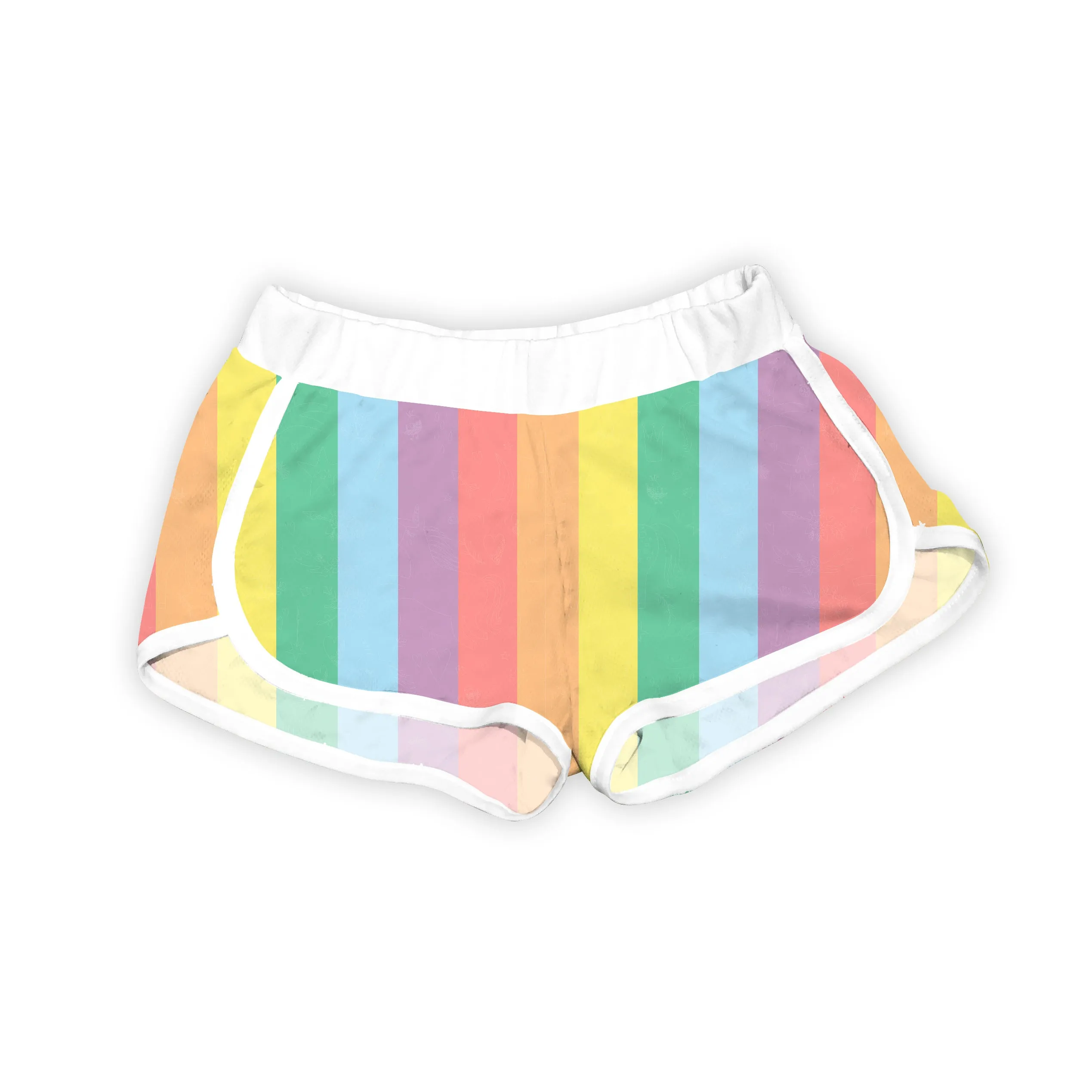 Pastel Rainbow Stripes Shorts