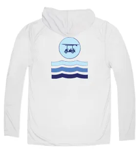 Performance Long Sleeve Circle w/ Waves Hoodie - Pearl Grey