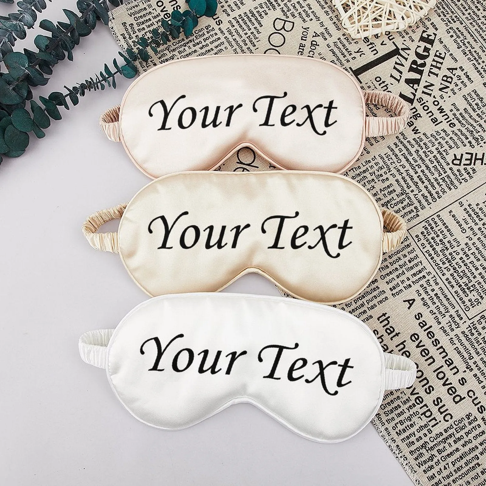 Personalised Your Text Eye Mask for Bridal Party Wedding Sleeping/Bride/Bridesmaid Eye Mask