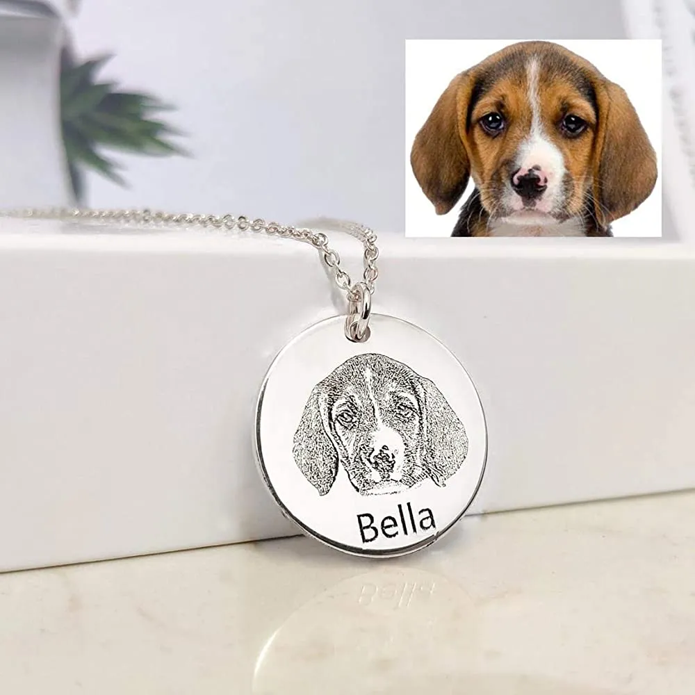 Personalized Necklace Custom Pet Lovers Dog Jewelry Pet Portrait Gift Dog Necklace Memorial Gift For Dog Mom Pet Photo Necklace