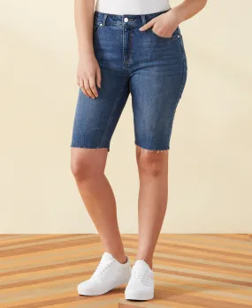 Petite Classic Fit Denim Bermuda Short