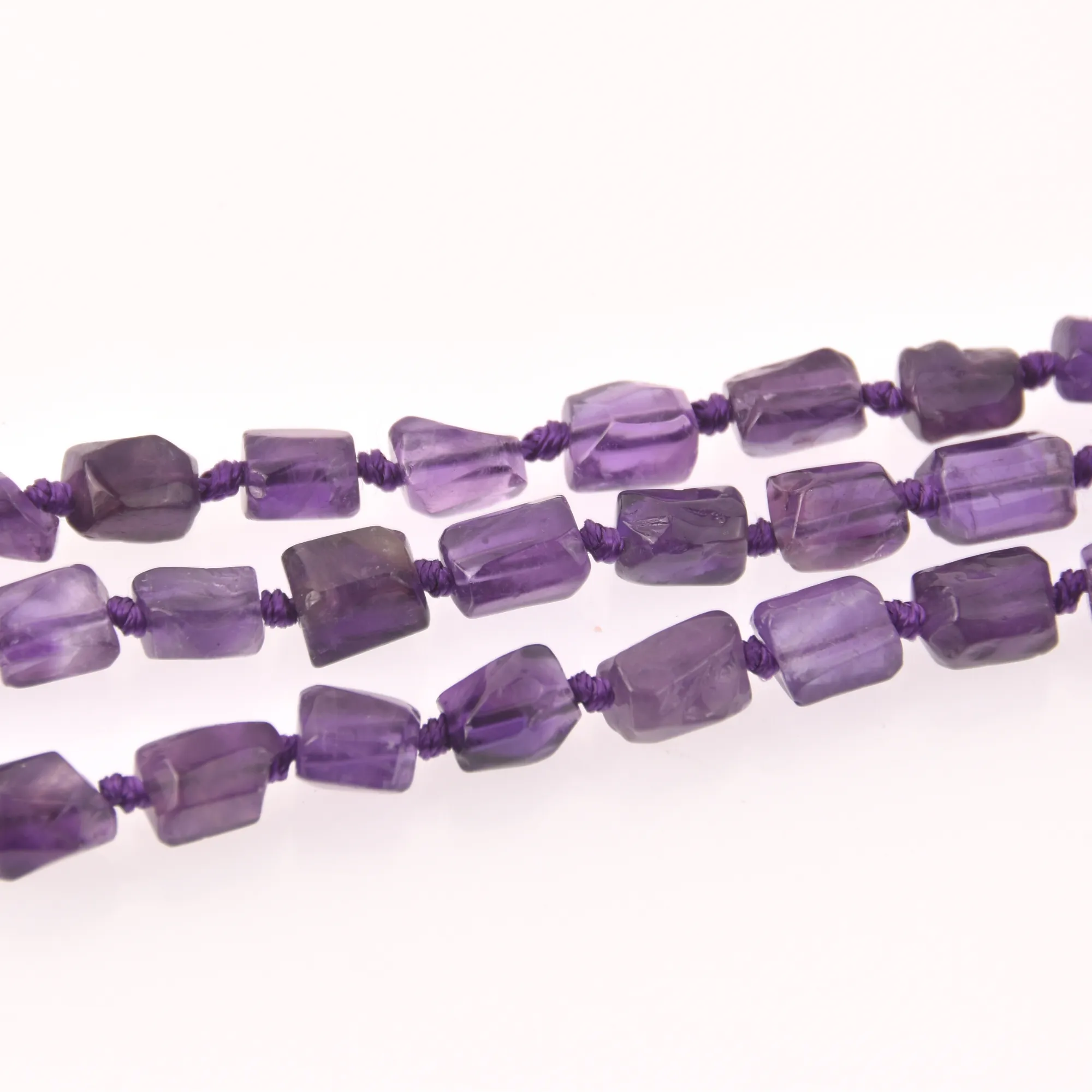 Purple Amethyst Organic Tube Half Strand, Natural Gemstone Beads, 8 long gem0820