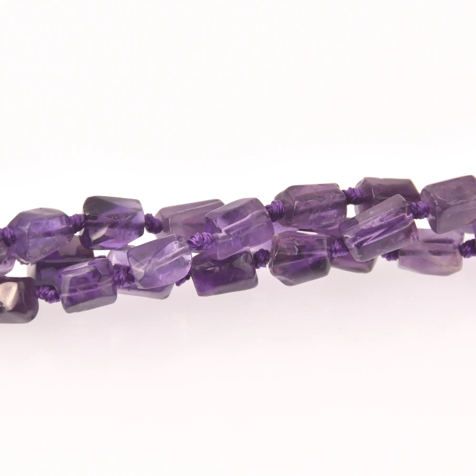 Purple Amethyst Organic Tube Half Strand, Natural Gemstone Beads, 8 long gem0820