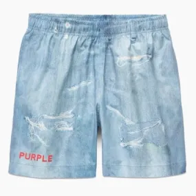 Purple Brand Distressed Denim All Round Short (Light Indigo)