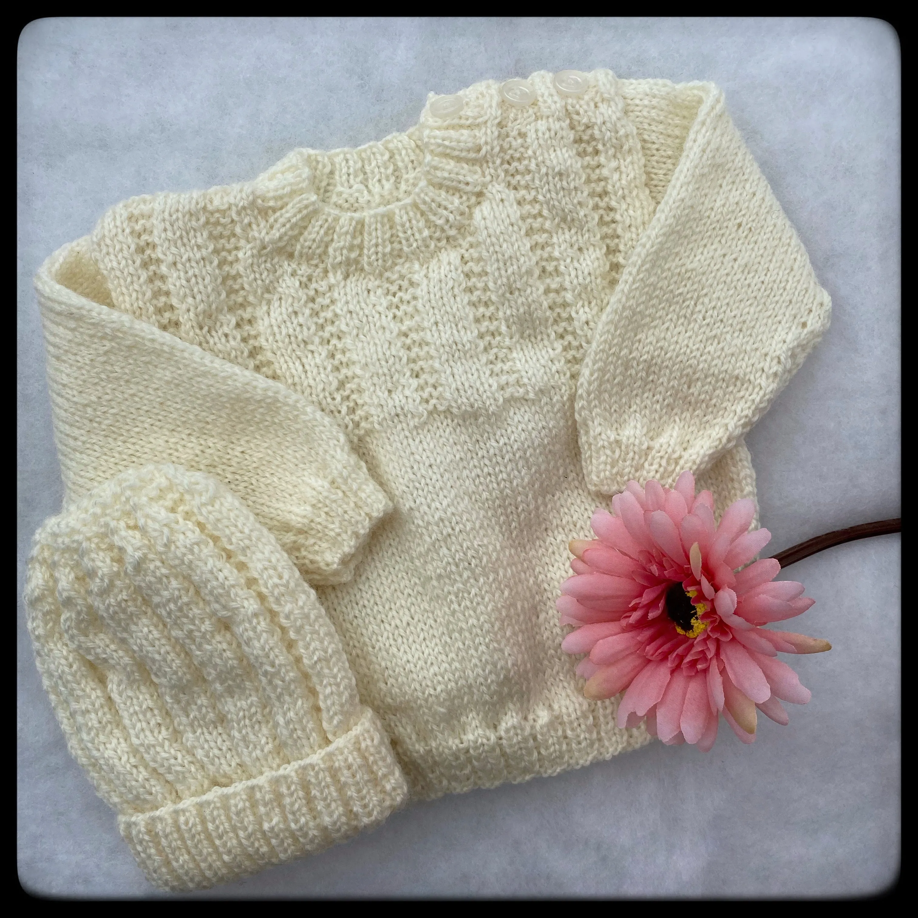 "Cleo" merino baby sweater set