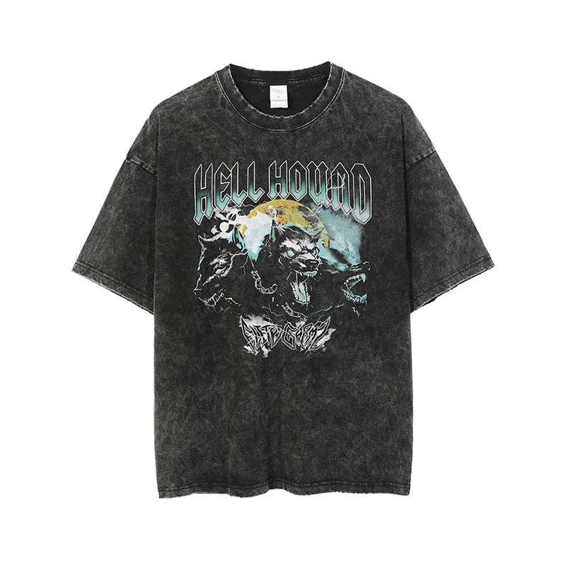 "HELL HOUND" AMERICAN VINTAGE DISTRESSED TEE