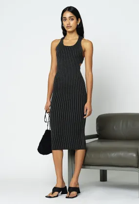 Reveal Silk Cashmere Rib Tank Dress / Storm X Black