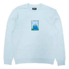 RIPNDIP NOT TODAY EMBROIDERED ART CREW NECK-LIGHT BLUE