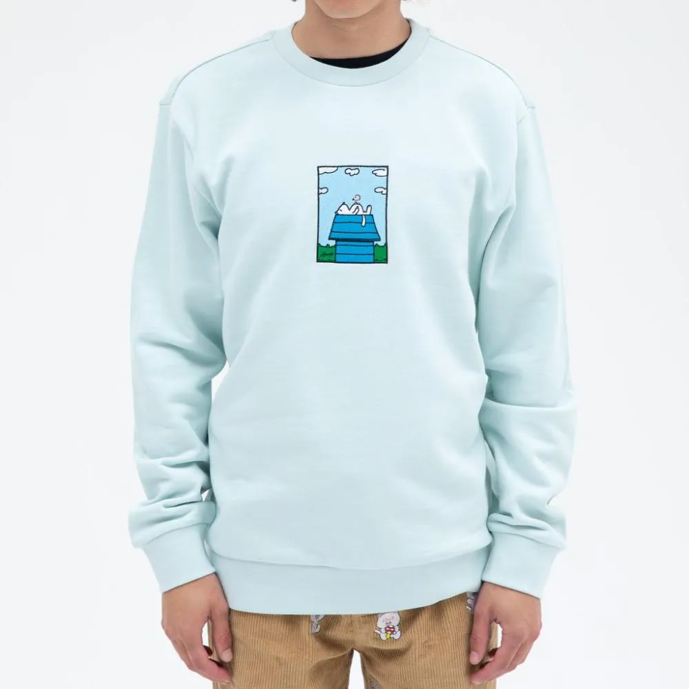 RIPNDIP NOT TODAY EMBROIDERED ART CREW NECK-LIGHT BLUE