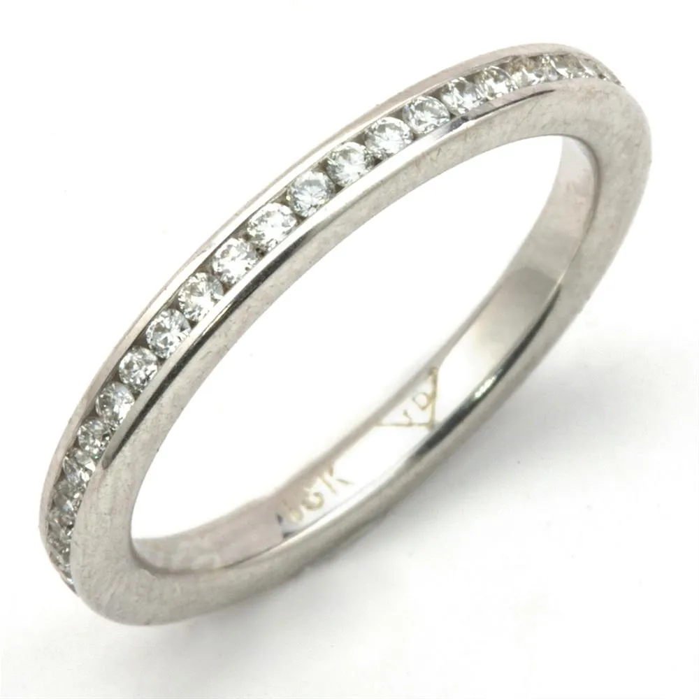 Round Diamond Channel Set Eternity Band Anniversary Ring 18K 1/2 Carat