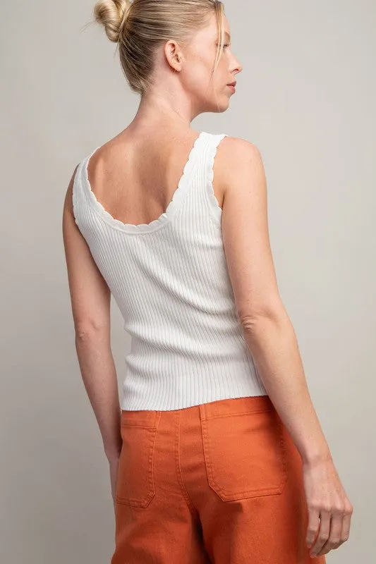 Scallop Tank - Off White