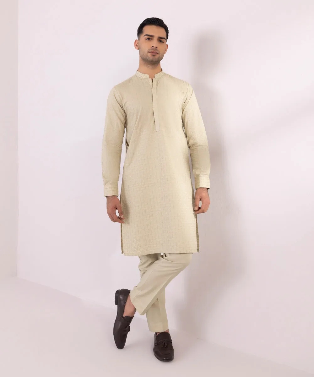 Schiffli Embroidered Cotton Suit