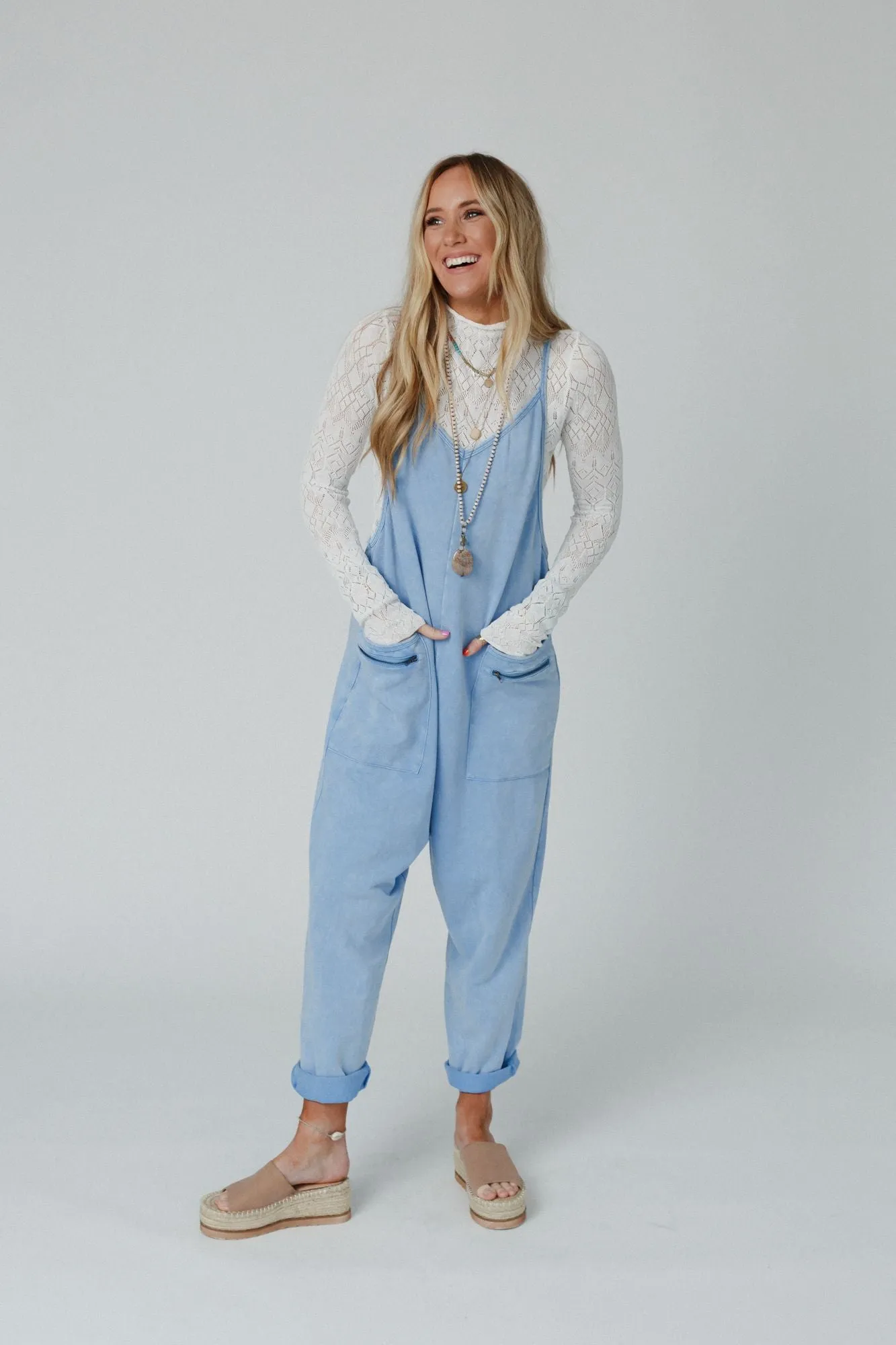 Serene State Harem Jumpsuit - Blue