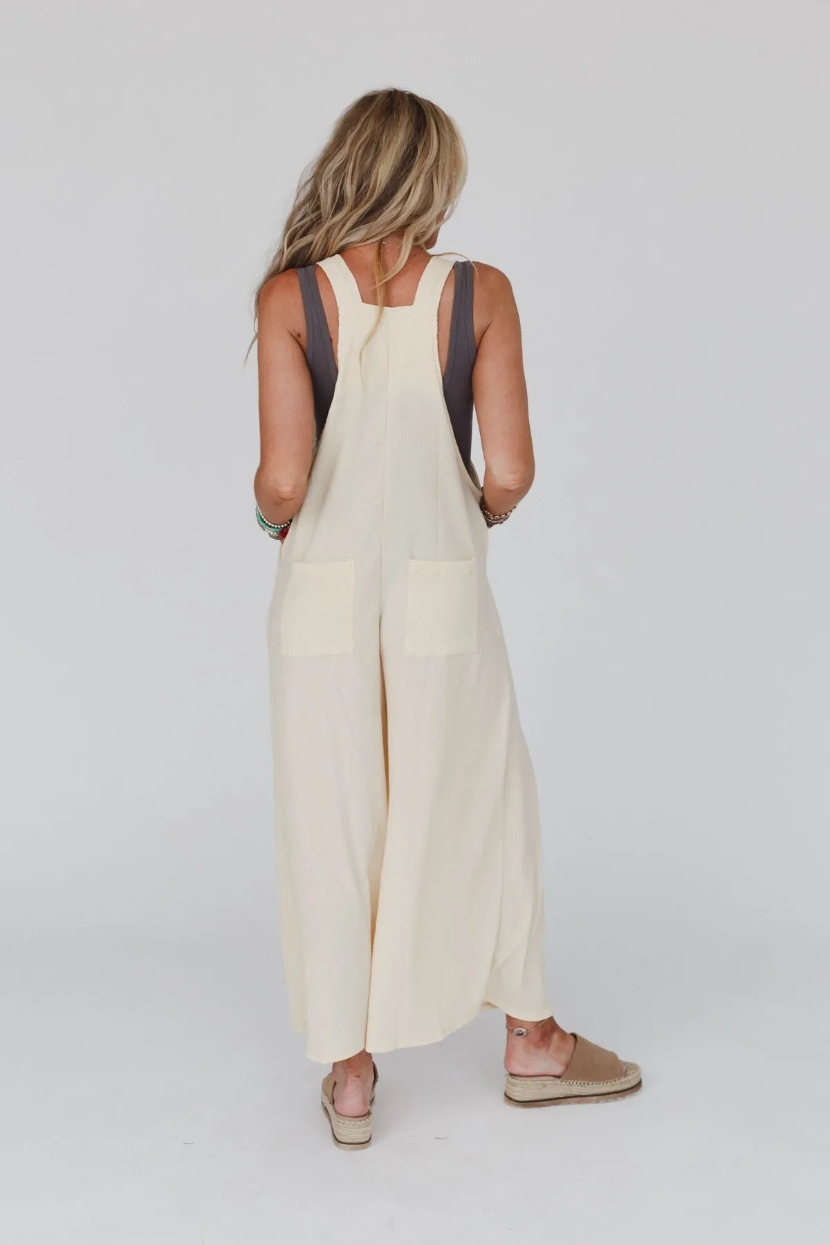 Serenity Wide Leg Jumpsuit - Cream