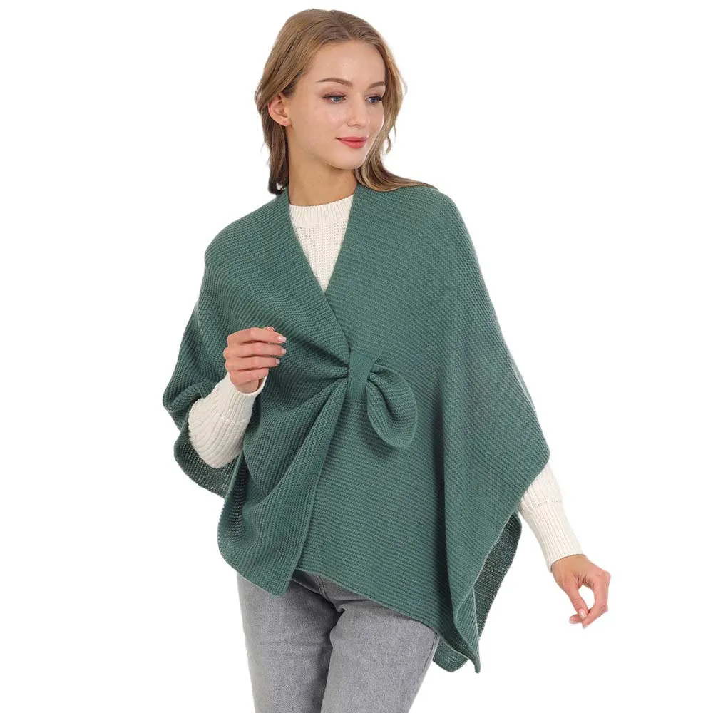 Solid Knitted Basic Cape