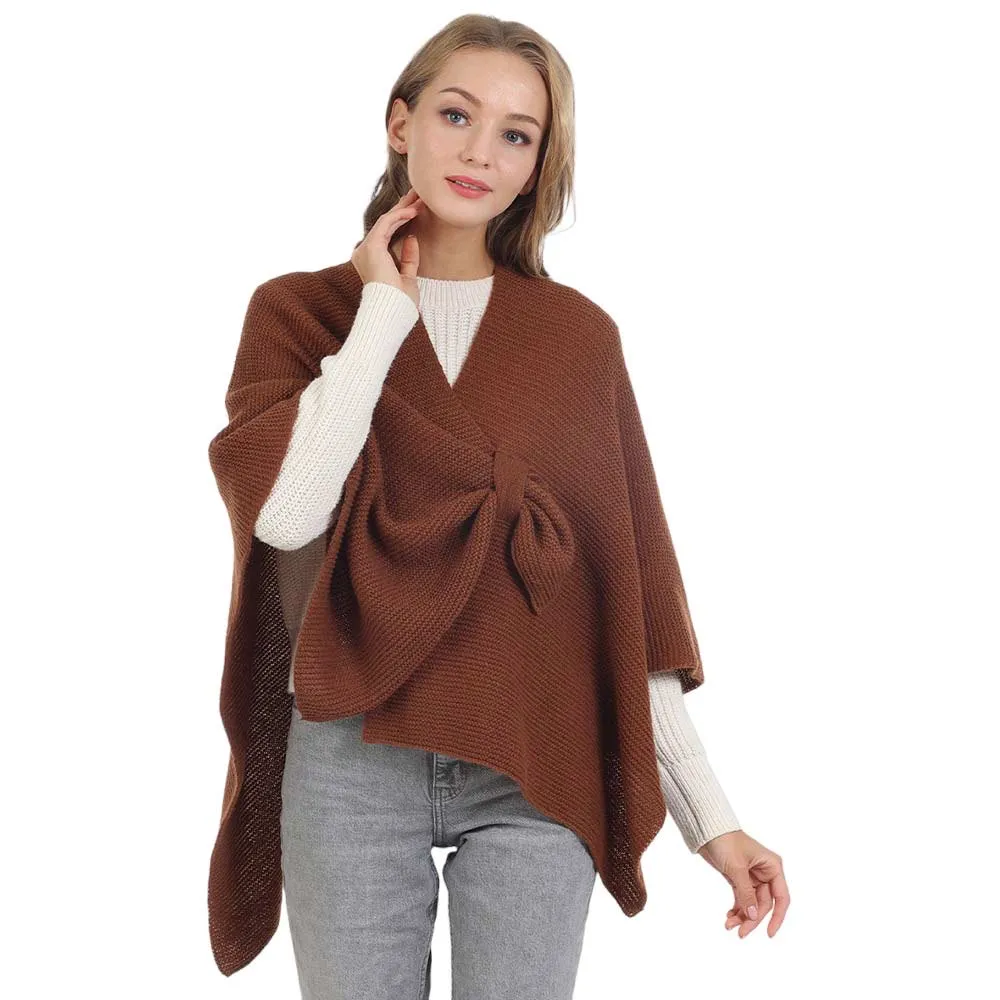 Solid Knitted Basic Cape