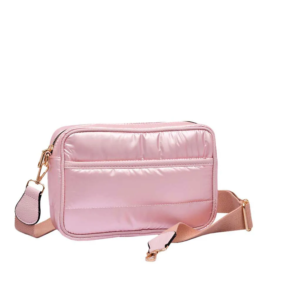 Solid Rectangle Puffer Crossbody Bag