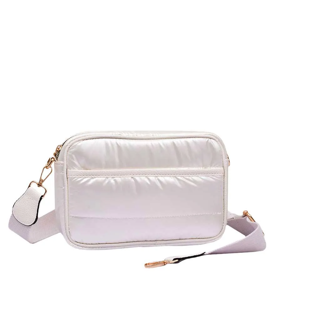 Solid Rectangle Puffer Crossbody Bag