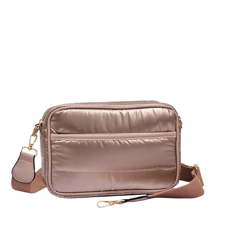 Solid Rectangle Puffer Crossbody Bag