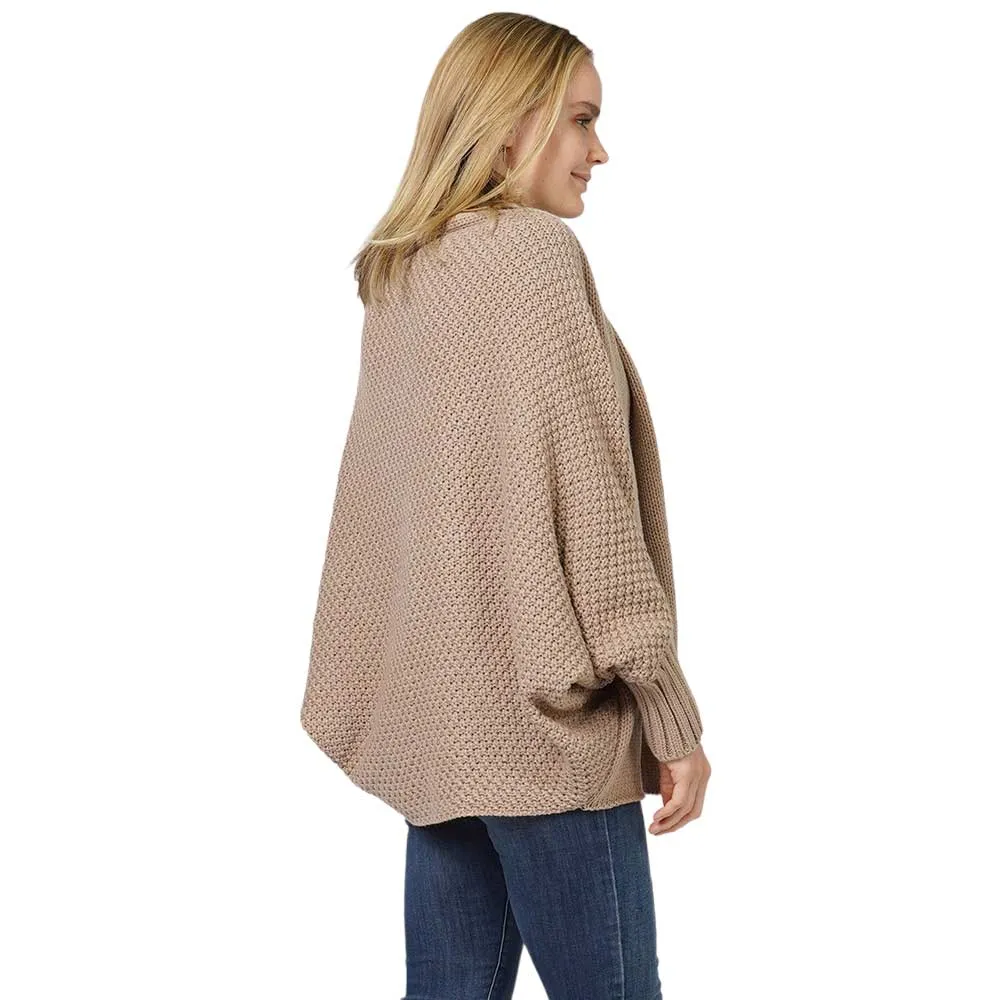 Solid Sweater Open Cardigan