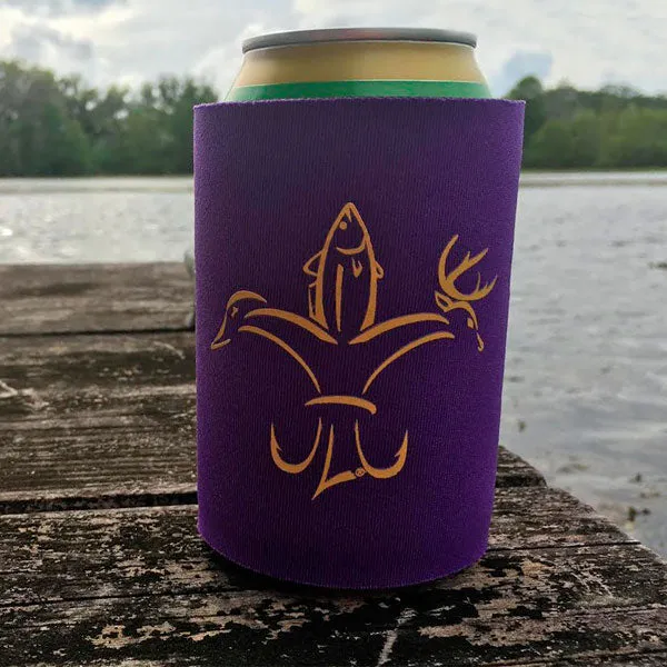 Sportsman Koozie - Purple & Gold