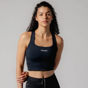 Stamina™ Square Neck Run Crop - Black