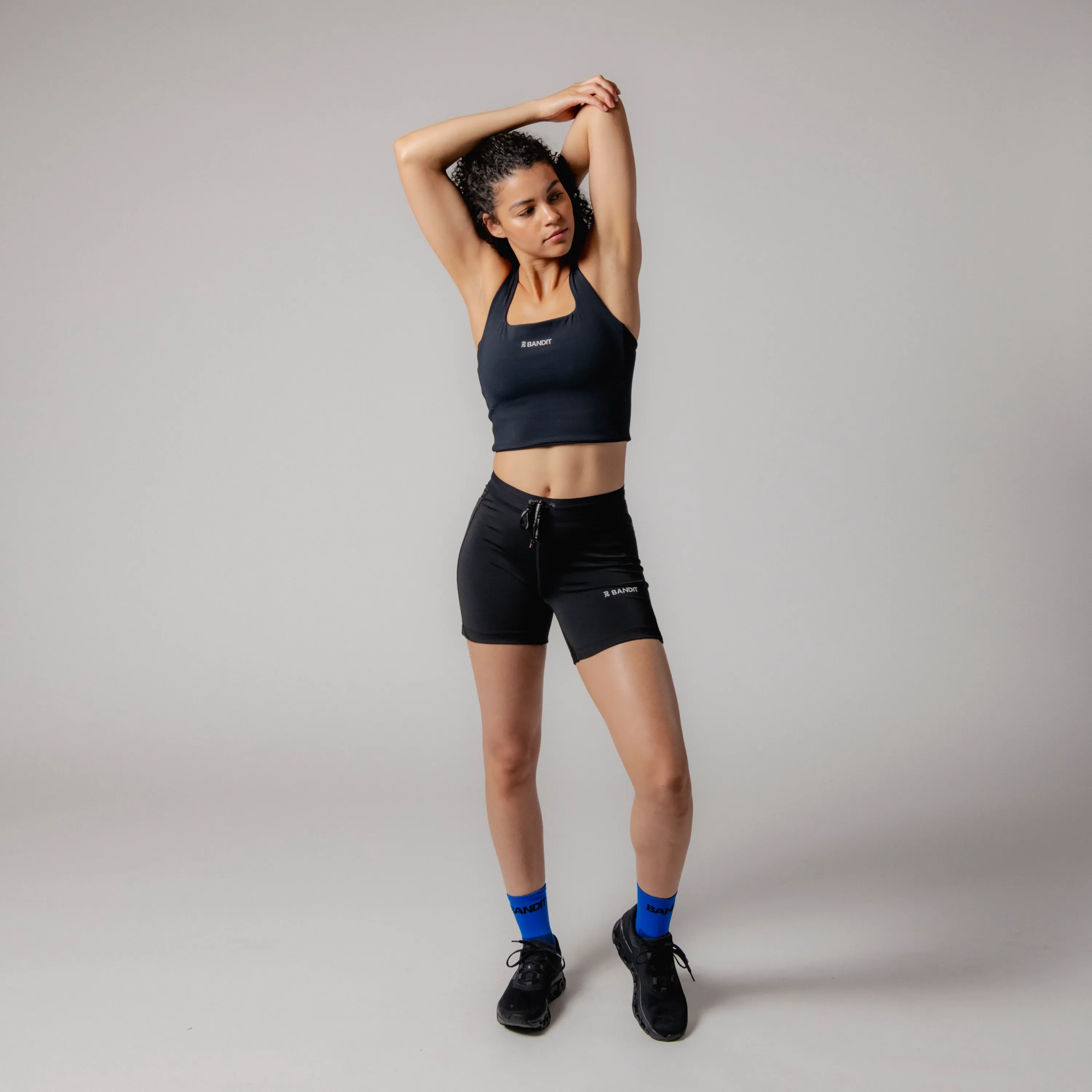 Stamina™ Square Neck Run Crop - Black