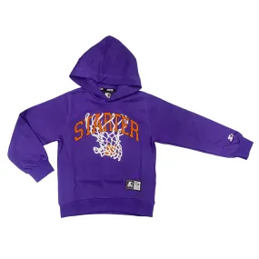 Starter hooded sweatshirt for boys with purple Basket forward print