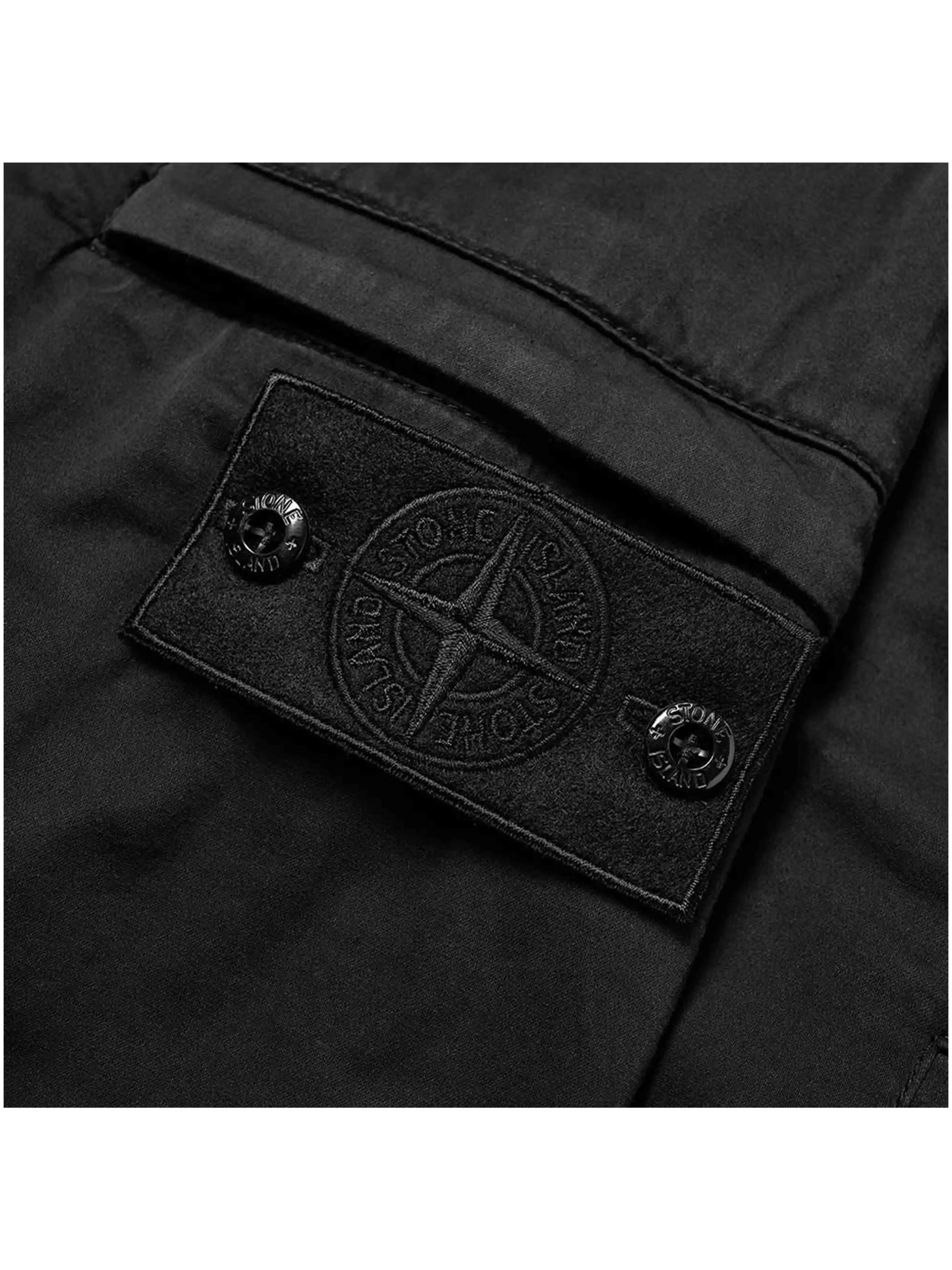 Stone Island Cotton Blend Shorts Black