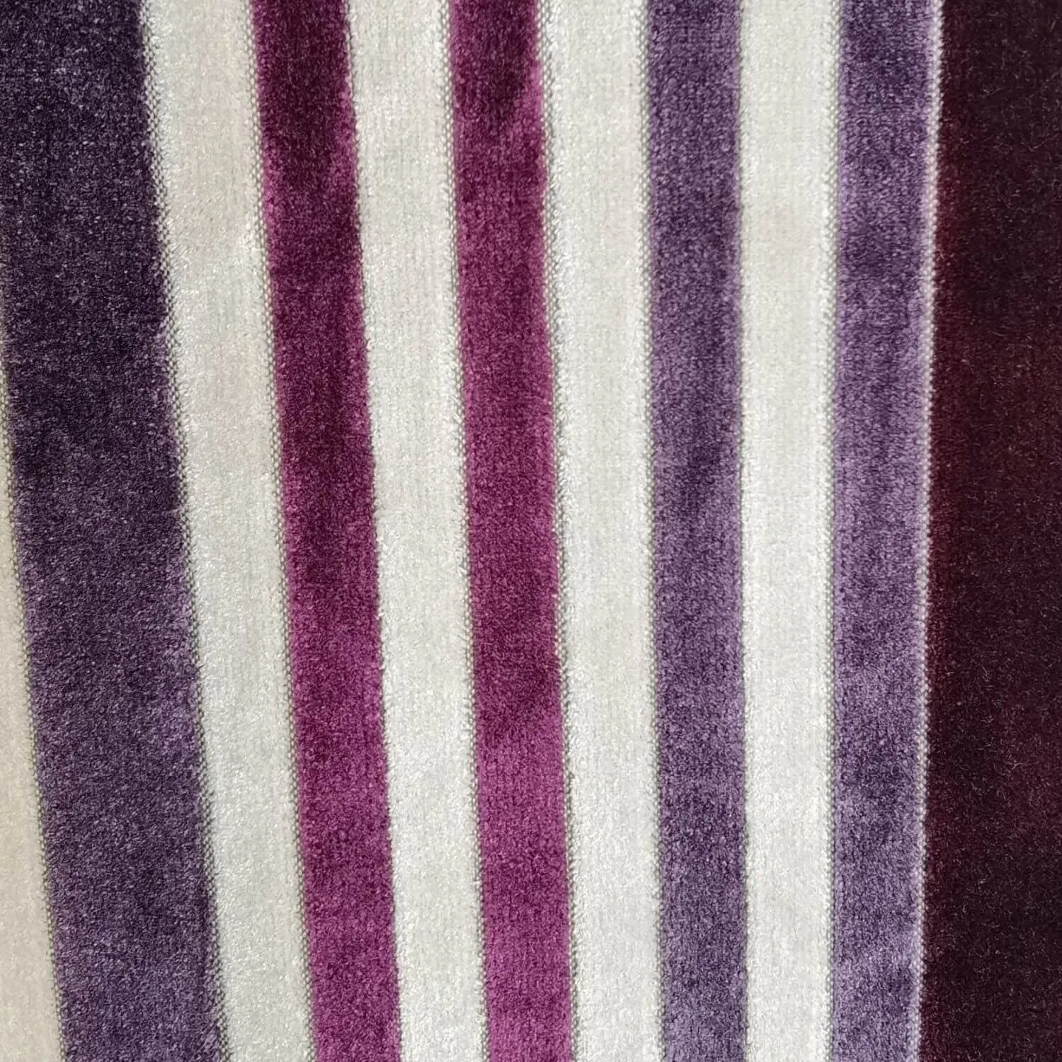 Stripe Velvet Curtains 90" x 90" - Purple