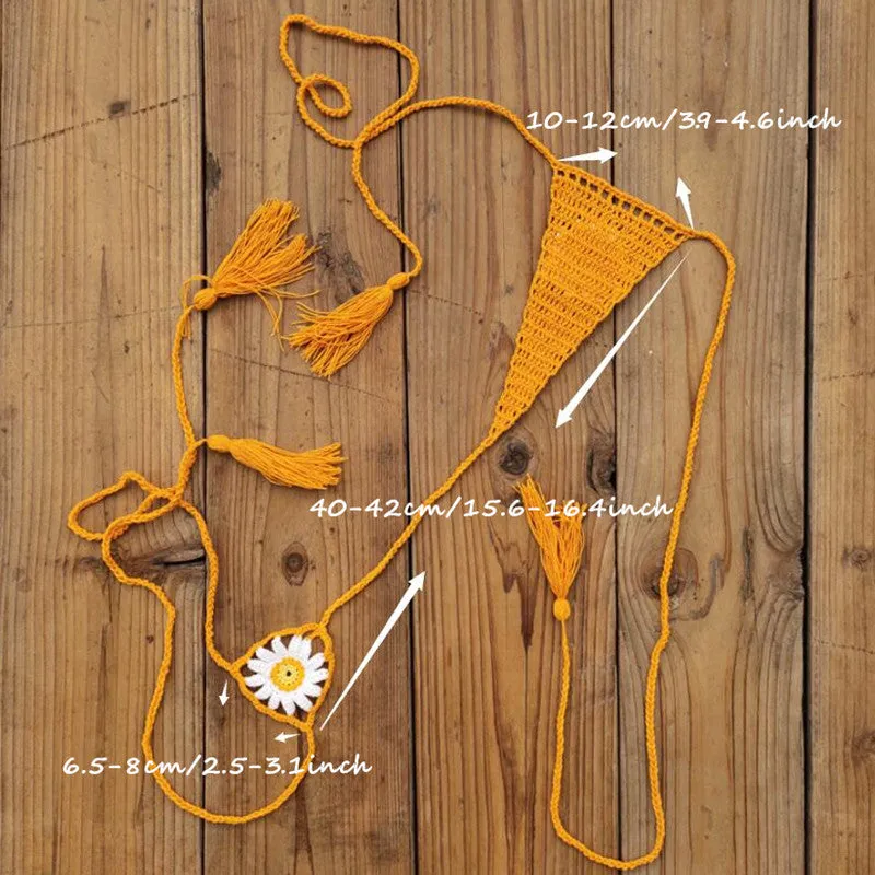 Süße Sonnenblumen-Häkel-Micro-Tanga-Bikinihose