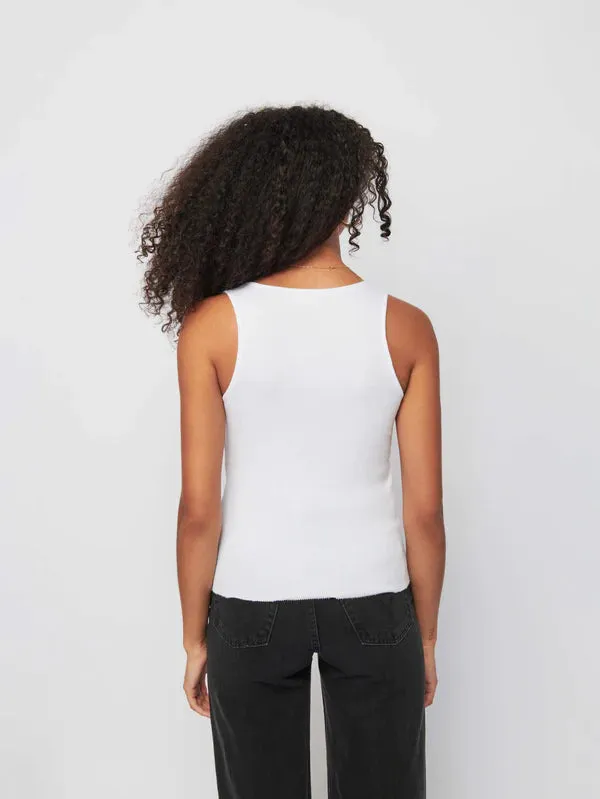 TARIN RACERBACK COWL TANK (WHITE) - NATION