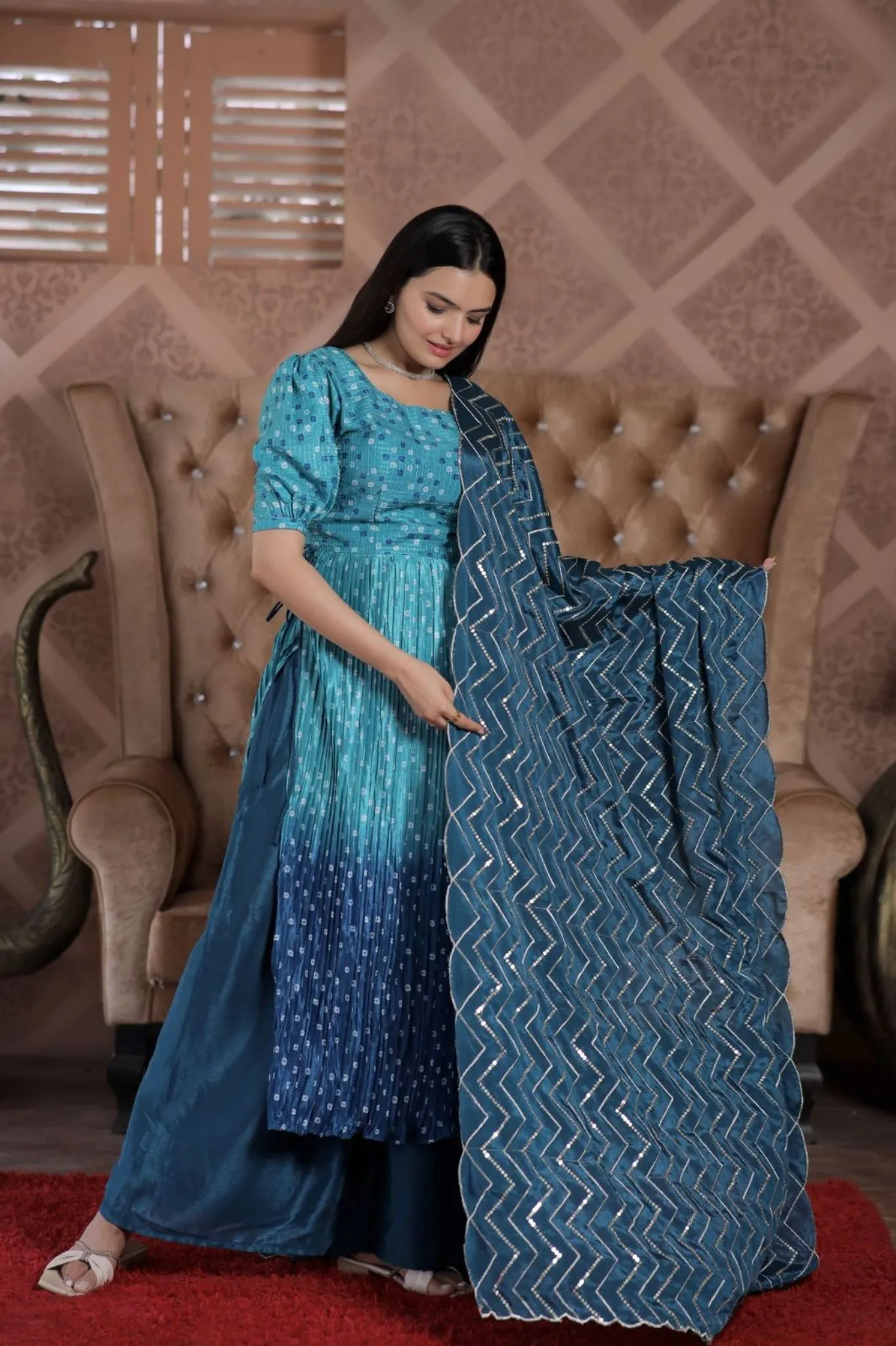 The Elegance Of Rich Digital Print Sharara Set