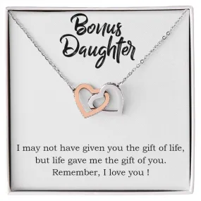 To My Bonus Daughter Necklace from Mom/Dad, Life Gave Me The Gift of You