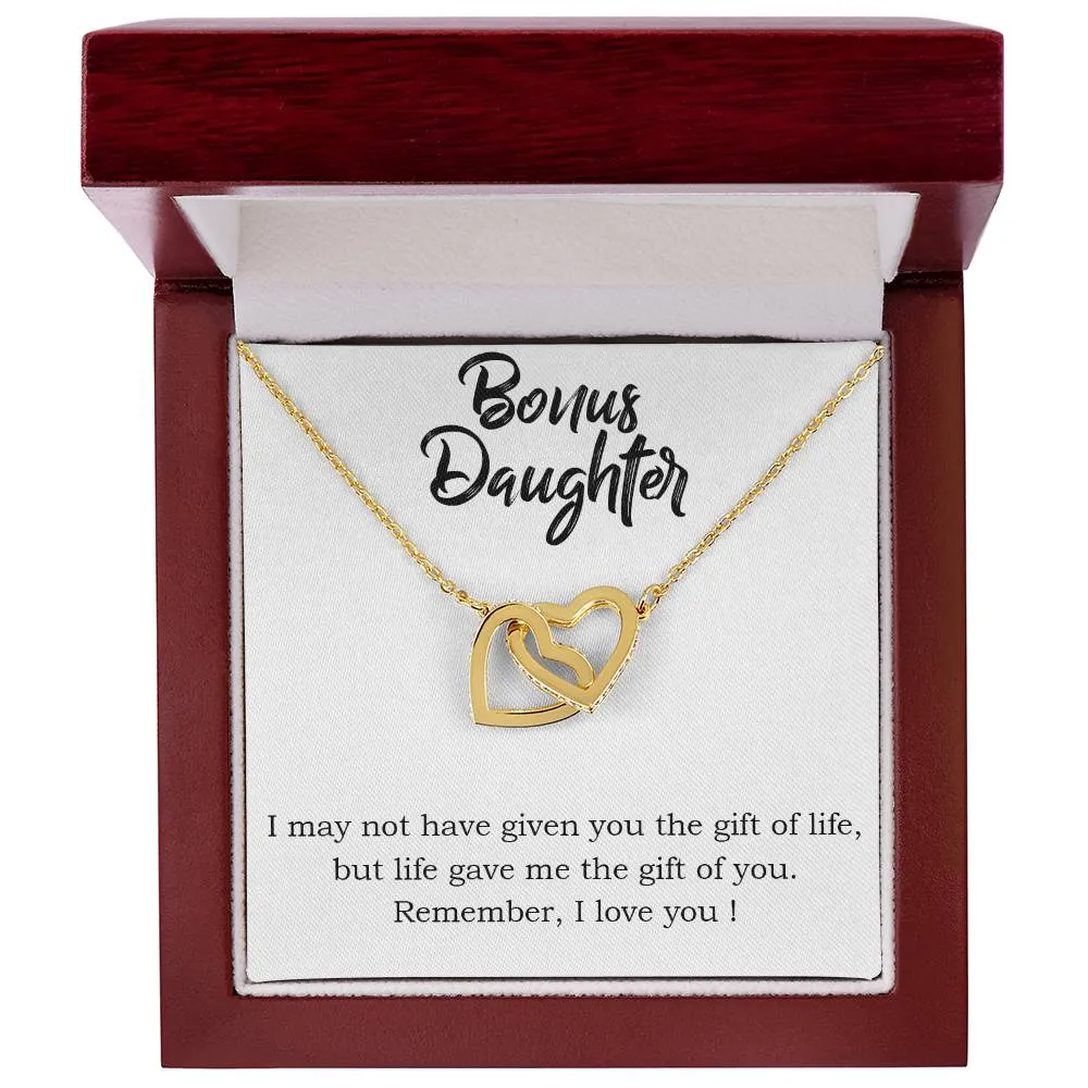 To My Bonus Daughter Necklace from Mom/Dad, Life Gave Me The Gift of You