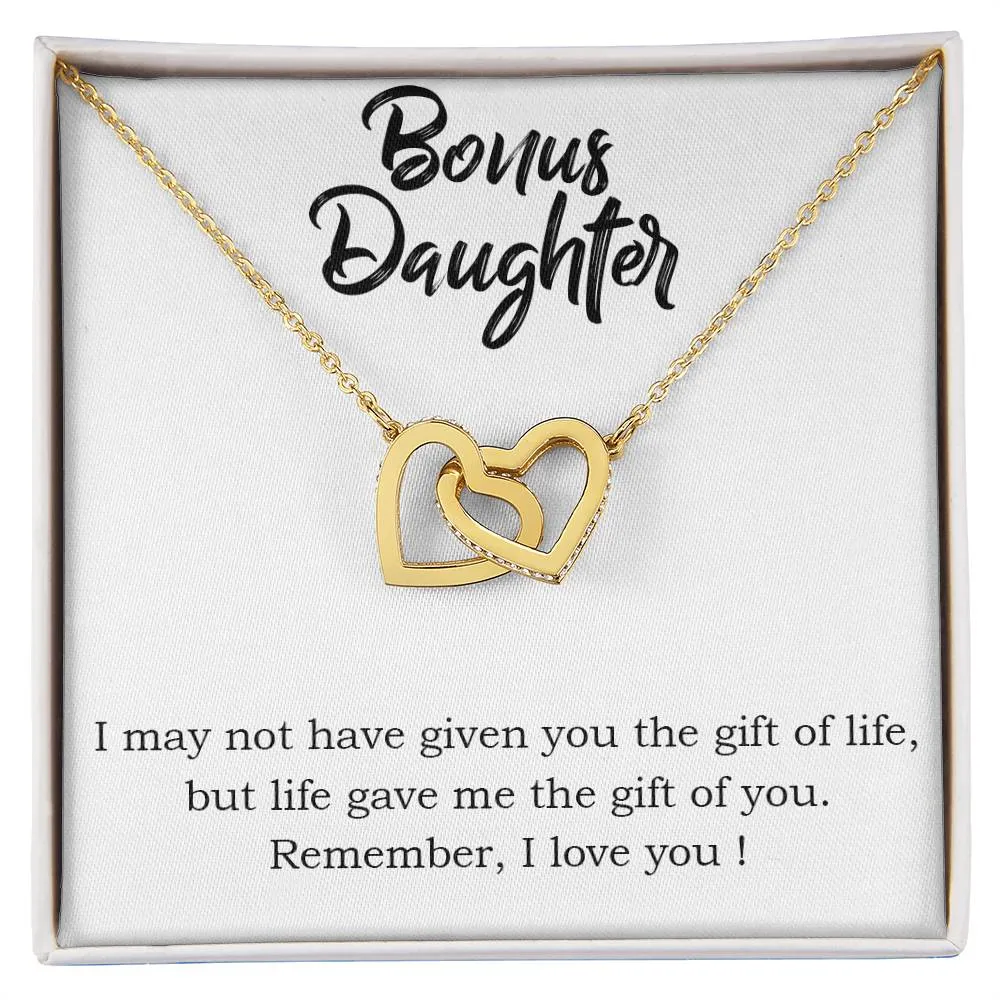 To My Bonus Daughter Necklace from Mom/Dad, Life Gave Me The Gift of You