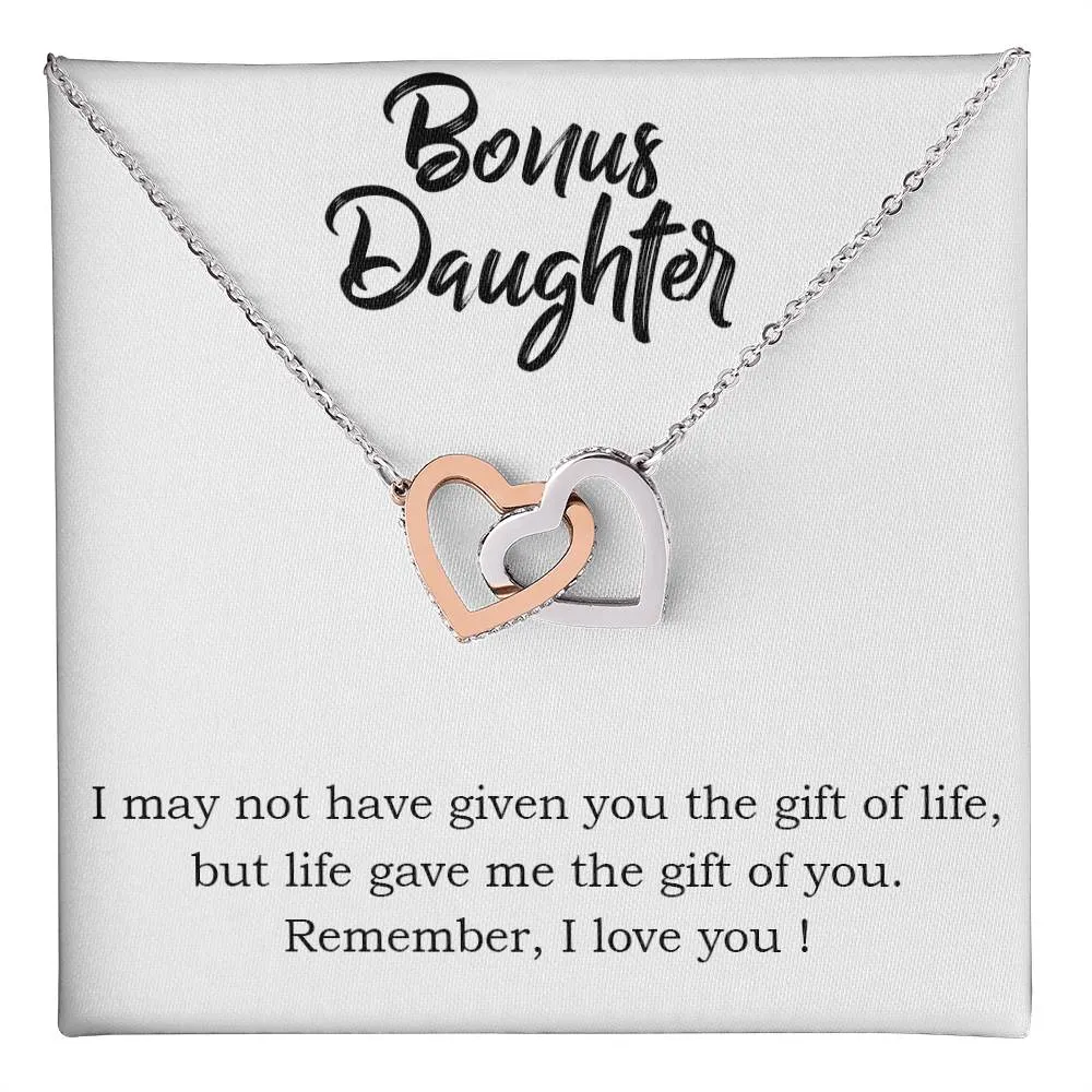 To My Bonus Daughter Necklace from Mom/Dad, Life Gave Me The Gift of You