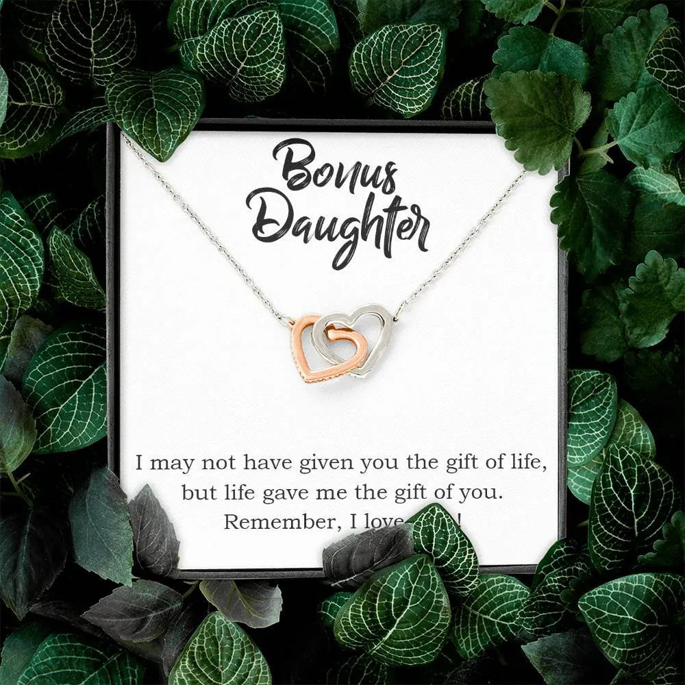 To My Bonus Daughter Necklace from Mom/Dad, Life Gave Me The Gift of You