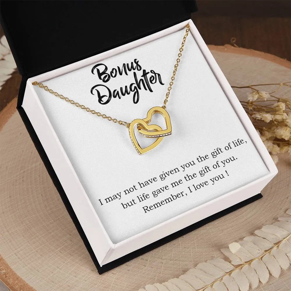 To My Bonus Daughter Necklace from Mom/Dad, Life Gave Me The Gift of You