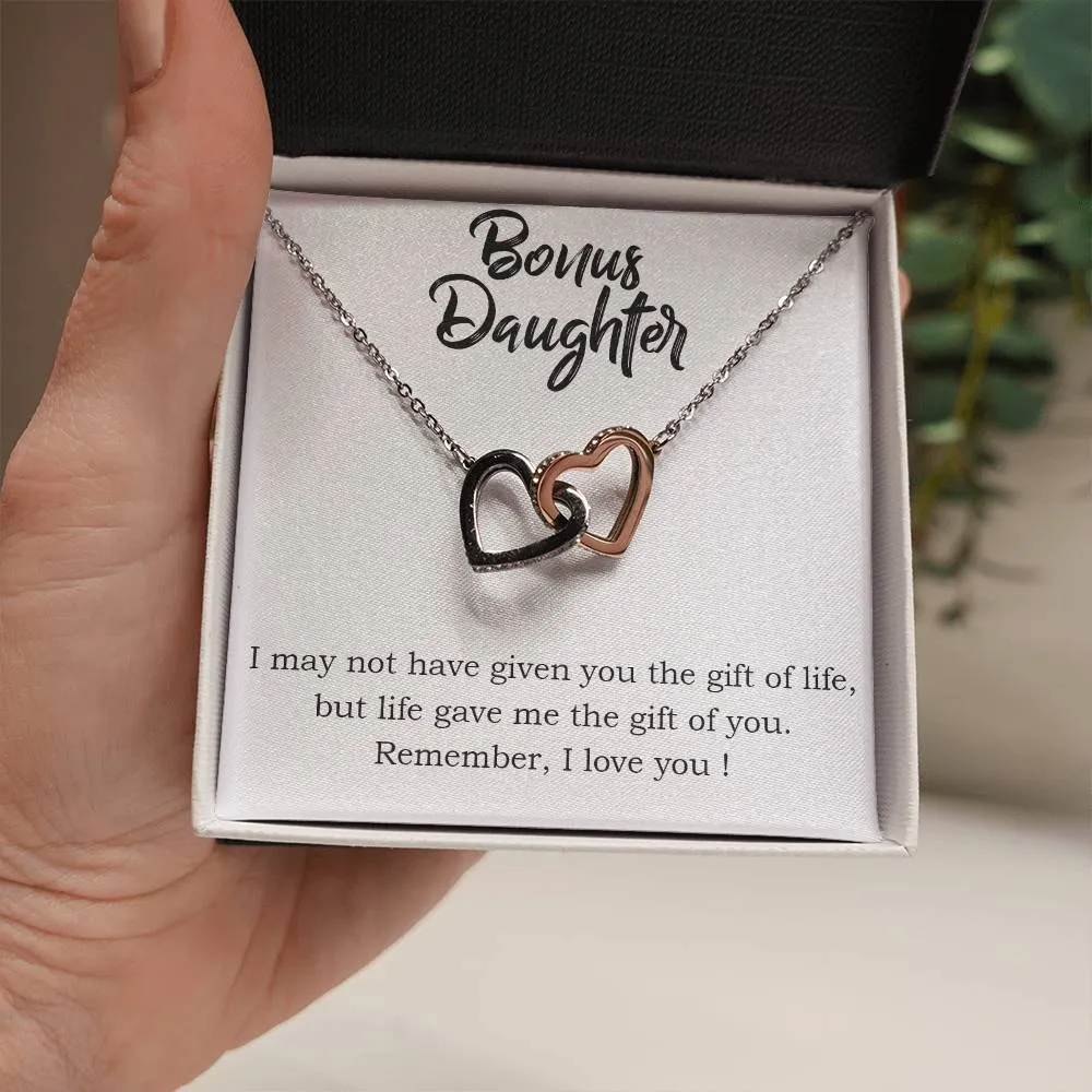 To My Bonus Daughter Necklace from Mom/Dad, Life Gave Me The Gift of You