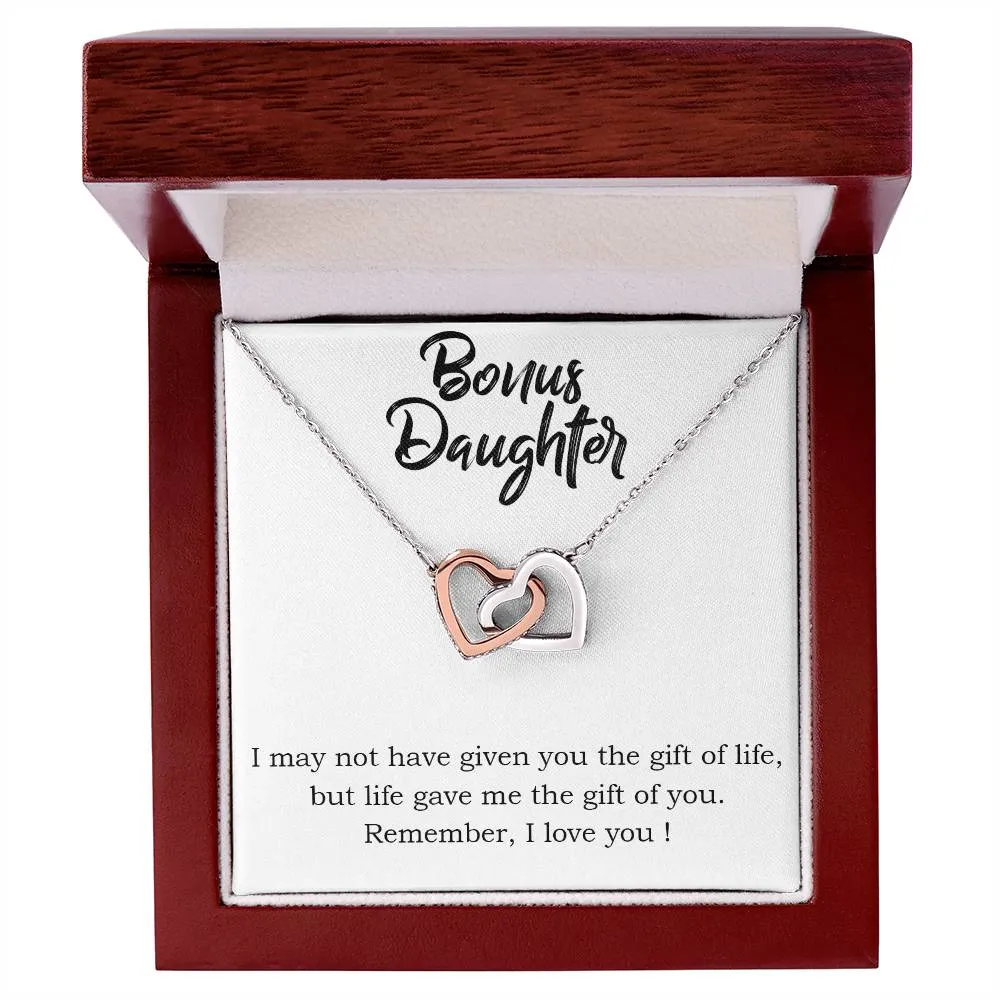 To My Bonus Daughter Necklace from Mom/Dad, Life Gave Me The Gift of You