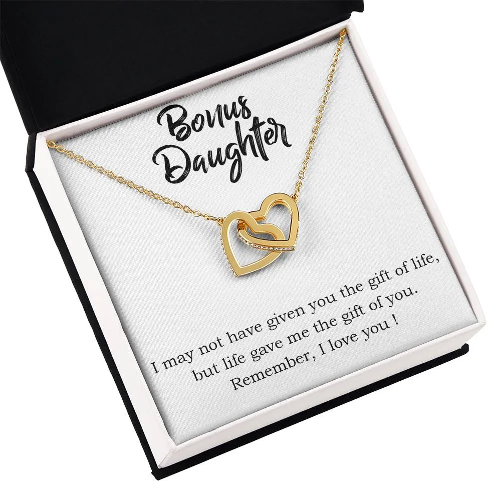 To My Bonus Daughter Necklace from Mom/Dad, Life Gave Me The Gift of You